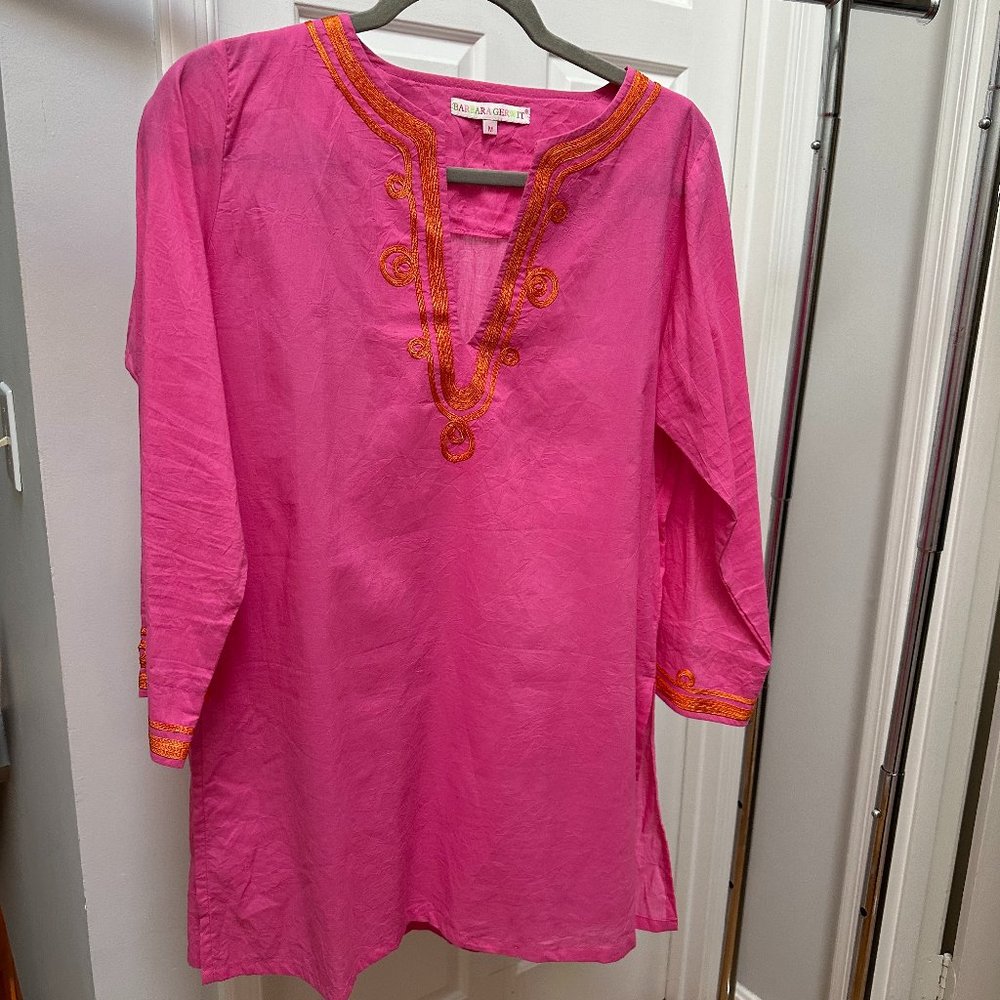 Barbara Gerwit Resort Tunic Blue White Medium